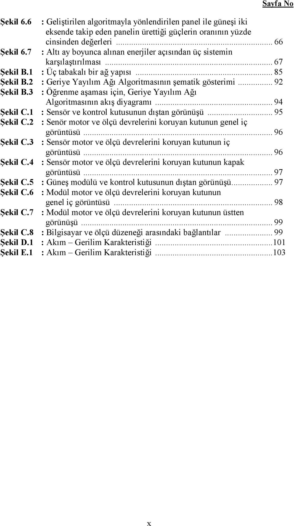 .. 92 Şekil B.3 : Öğrenme aşamasõ için, Geriye Yayõlõm Ağõ Algoritmasõnõn akõş diyagramõ... 94 Şekil C.1 : Sensör ve kontrol kutusunun dõştan görünüşü... 95 Şekil C.