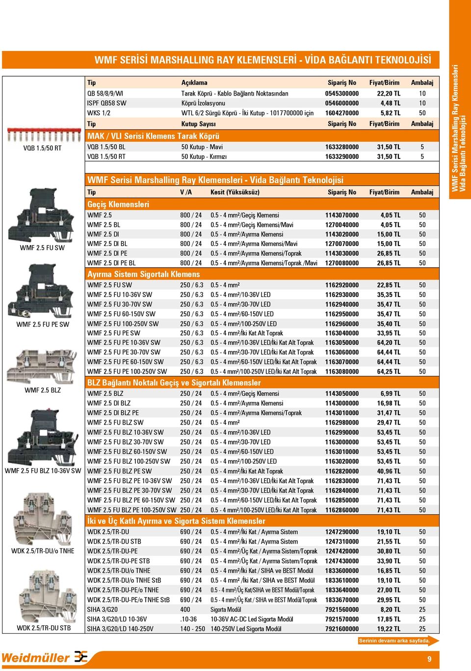 ISPF QB58 SW Köprü İzolasyonu 0546000000 4,48 TL 10 WKS 1/2 WTL 6/2 Sürgü Köprü - İki Kutup - 1017700000 için 1604270000 5,82 TL 50 Tip Kutup Sayısı Sipariş No Fiyat/Birim Ambalaj MAK / VLI Serisi