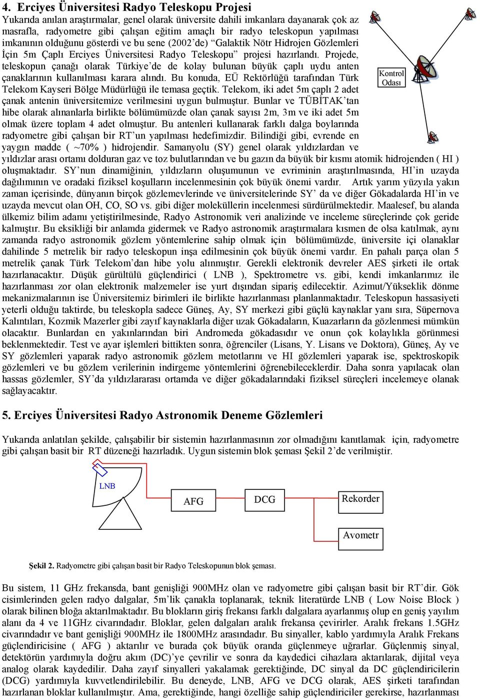 Projede, teleskopun çanağı olarak Türkiye de de kolay bulunan büyük çaplı uydu anten çanaklarının kullanılması karara alındı.