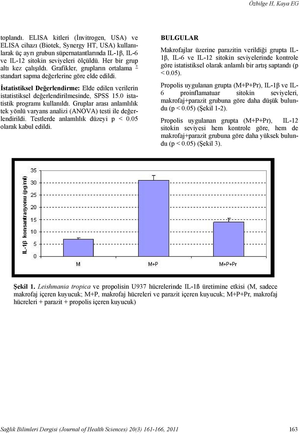 İstatistiksel Değerlendirme: Elde edilen verilerin istatistiksel değerlendirilmesinde, SPSS 15.0 istatistik programı kullanıldı.