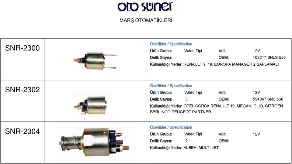 Kullanıldığı Yerler :OPEL CORSA RENAULT 19, MEGAN, CLIO,