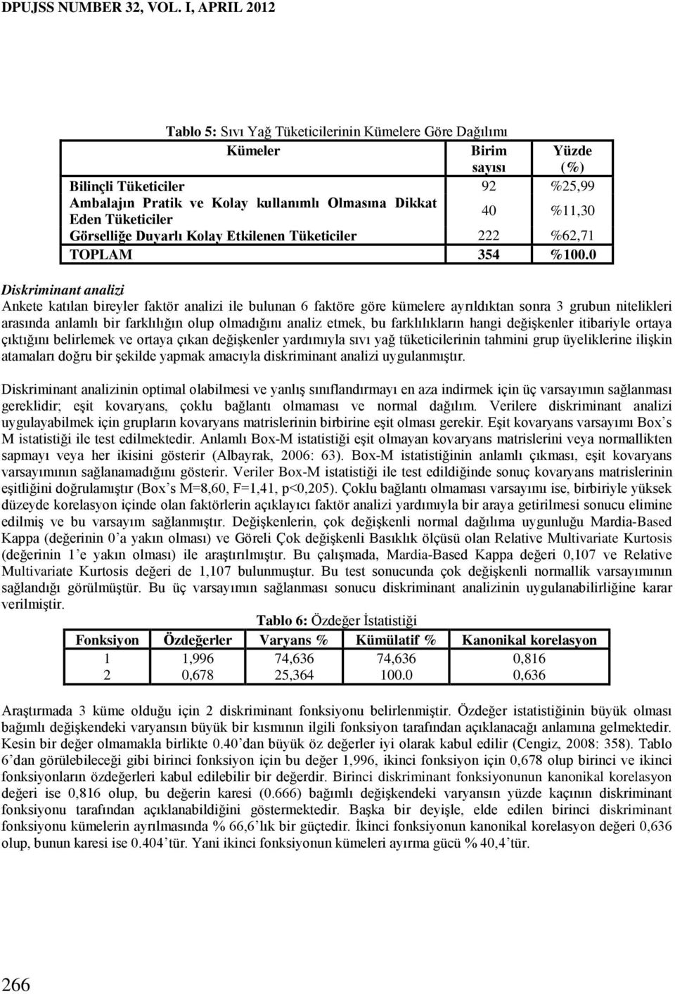 Tüketiciler 40 %11,30 Görselliğe Duyarlı Kolay Etkilenen Tüketiciler 222 %62,71 TOPLAM 354 %100.