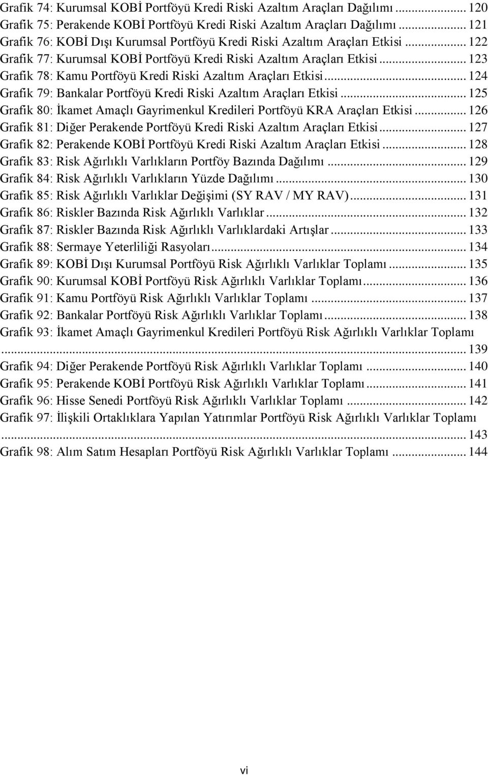 .. 123 Grafik 78: Kamu Portföyü Kredi Riski Azaltım Araçları Etkisi... 124 Grafik 79: Bankalar Portföyü Kredi Riski Azaltım Araçları Etkisi.