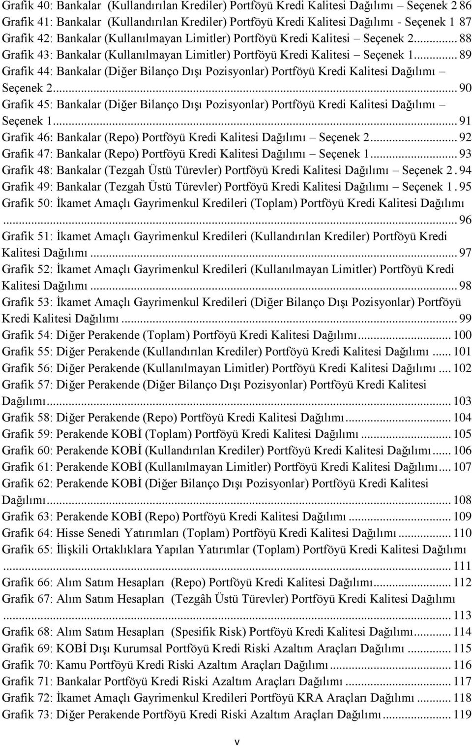 .. 89 Grafik 44: Bankalar (Diğer Bilanço DıĢı Pozisyonlar) Portföyü Kredi Kalitesi Dağılımı Seçenek 2.