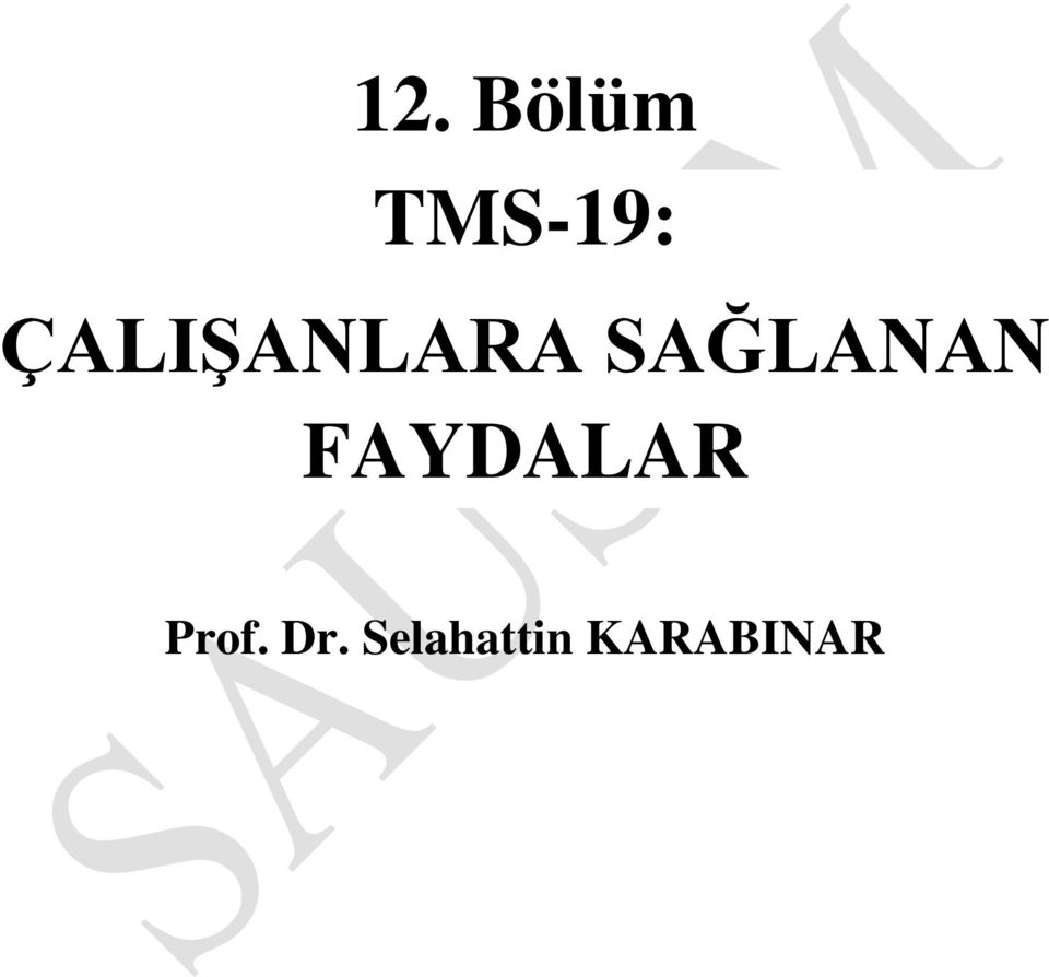 SAĞLANAN FAYDALAR