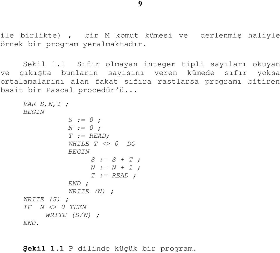 fakat sıfıra rastlarsa programı bitiren basit bir Pascal procedür ü.