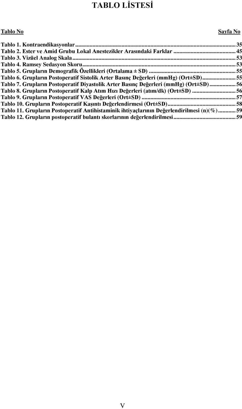 Grupların Postoperatif Diyastolik Arter Basınç Değerleri (mmhg) (Ort±SD)... 56 Tablo 8. Grupların Postoperatif Kalp Atım Hızı Değerleri (atım/dk) (Ort±SD)... 56 Tablo 9.