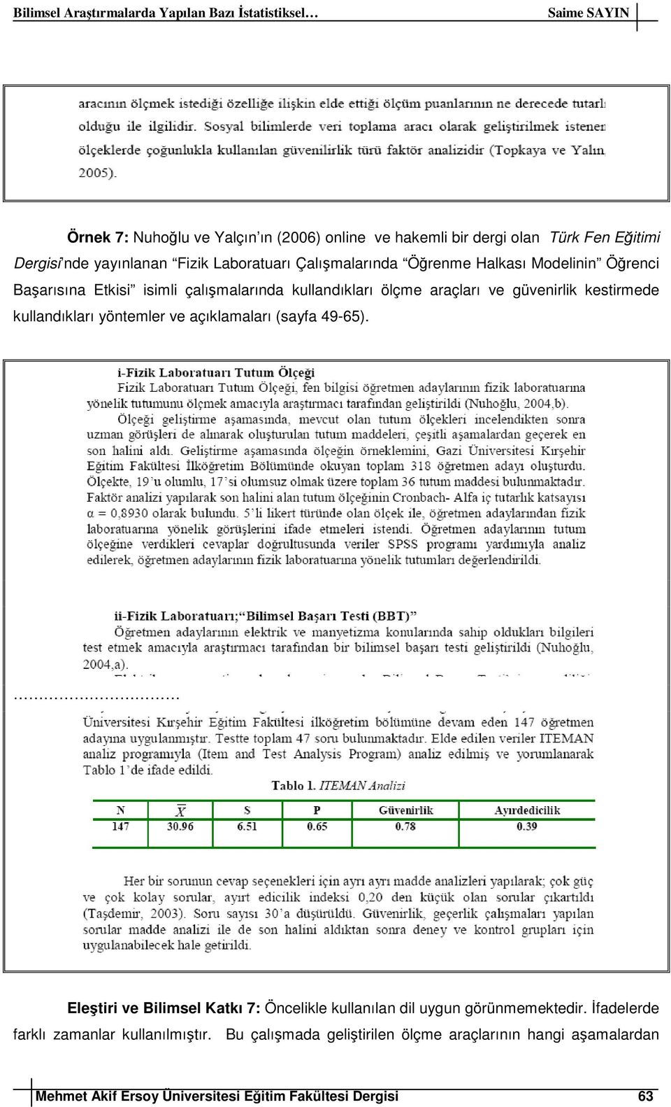 kestirmede kullandıkları yöntemler ve açıklamaları (sayfa 49-65).