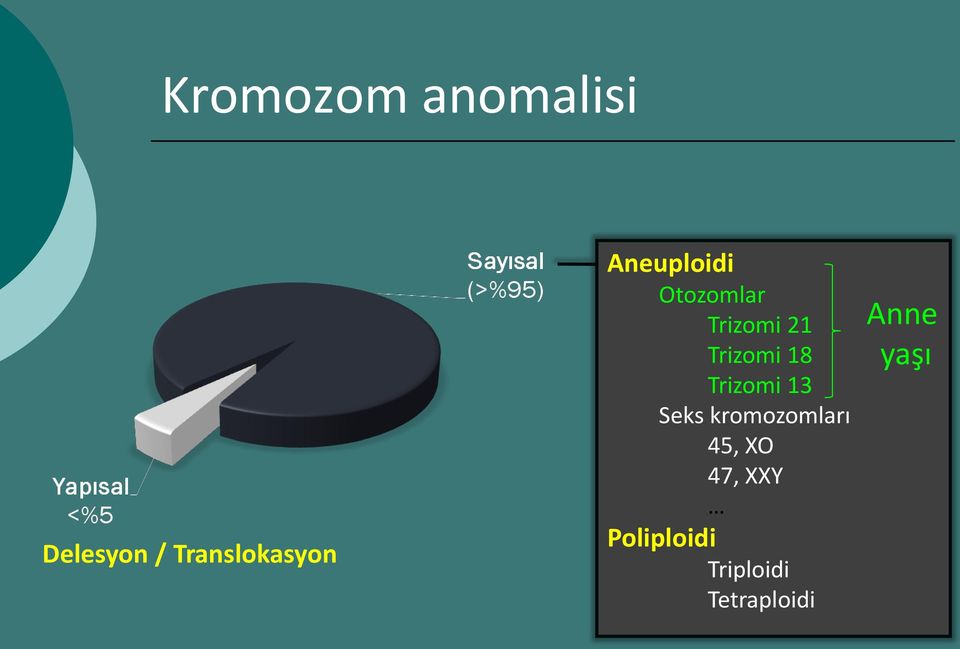 Trizomi 13 Seks kromozomları 45, XO 47, XXY