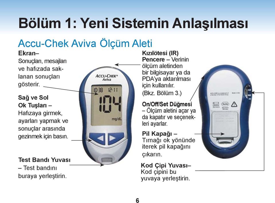 Kızılötesi (IR) Pencere Verinin ölçüm aletinden bir bilgisayar ya da PDA ya aktarılması için kullanılır. (Bkz. Bölüm 3.