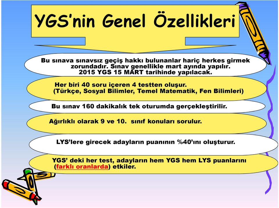 (Türkçe, Sosyal Bilimler, Temel Matematik, Fen Bilimleri) Bu sınav 160 dakikalık tek oturumda gerçekleştirilir.