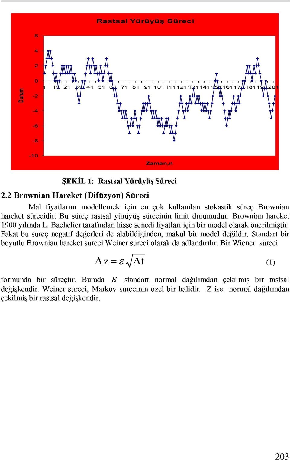 Brownian hareke 19 yılında L. Bachelier arafından hisse senedi fiyaları için bir model olarak önerilmişir. Faka bu süreç negaif değerleri de alabildiğinden, makul bir model değildir.