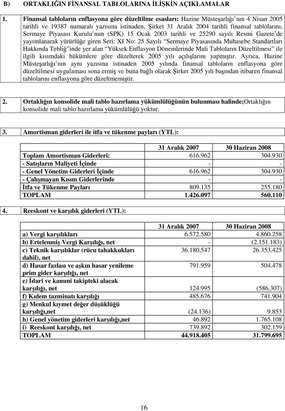 Piyasası Kurulu nun (SPK) 15 Ocak 2003 tarihli ve 25290 sayılı Resmi Gazete de yayımlanarak yürürlüe giren Seri: XI No: 25 Sayılı Sermaye Piyasasında Muhasebe Standartları Hakkında Tebli inde yer