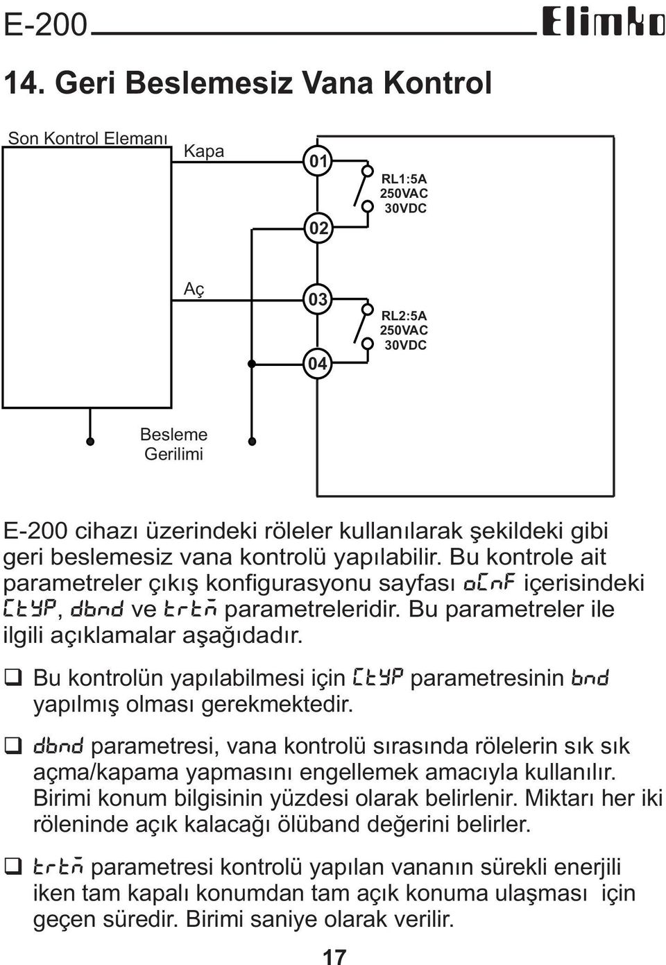 kontrolü yapýlabilir. Bu kontrole ait parametreler çýkýþ konfigurasyonu sayfasý ocnf içerisindeki Ctyp, DBND ve trtm parametreleridir. Bu parametreler ile ilgili açýklamalar aþaðýdadýr.