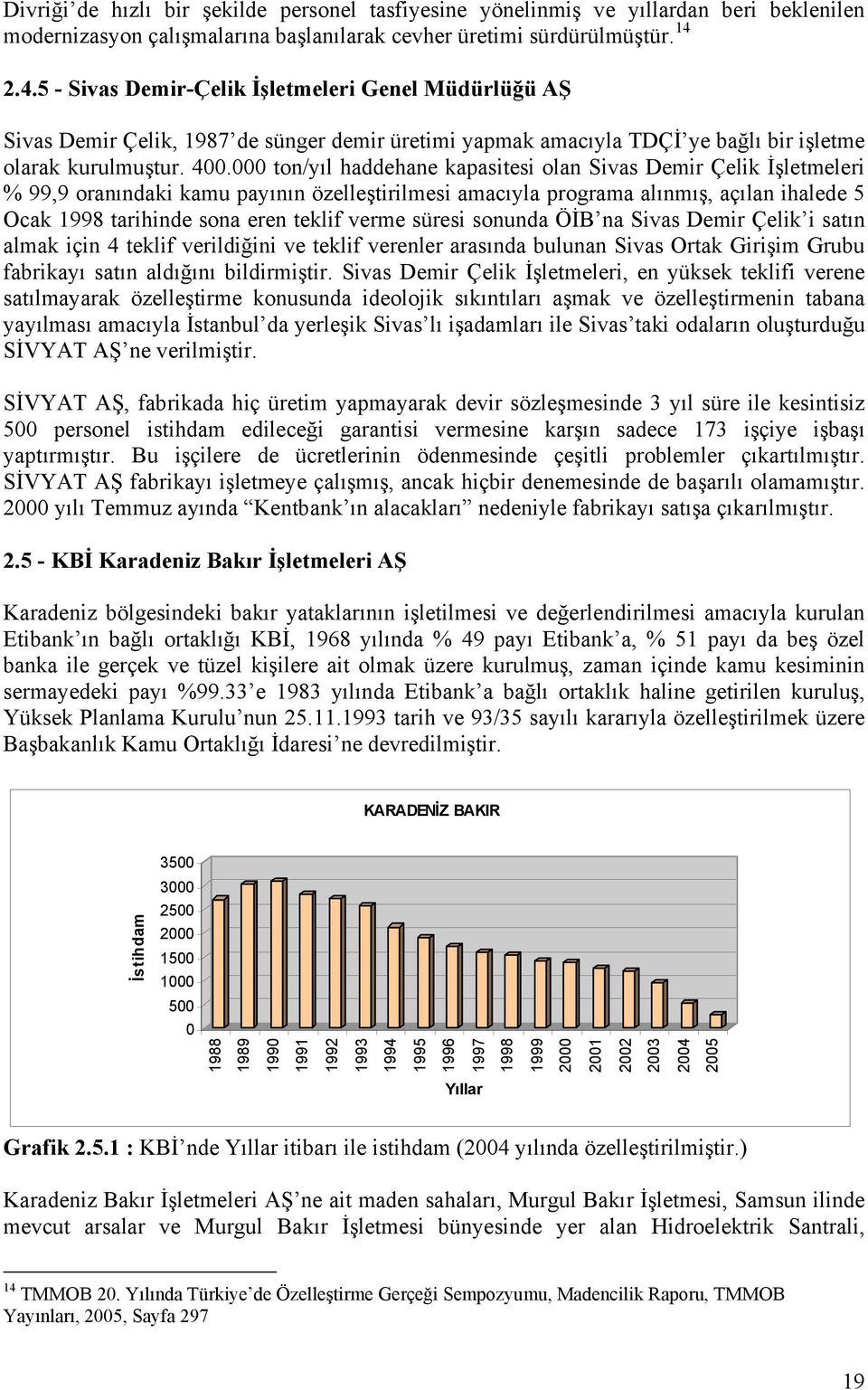 ton/yıl haddehane kapasitesi olan Sivas Demir Çelik İşletmeleri % 99,9 oranındaki kamu payının özelleştirilmesi amacıyla programa alınmış, açılan ihalede 5 Ocak tarihinde sona eren teklif verme