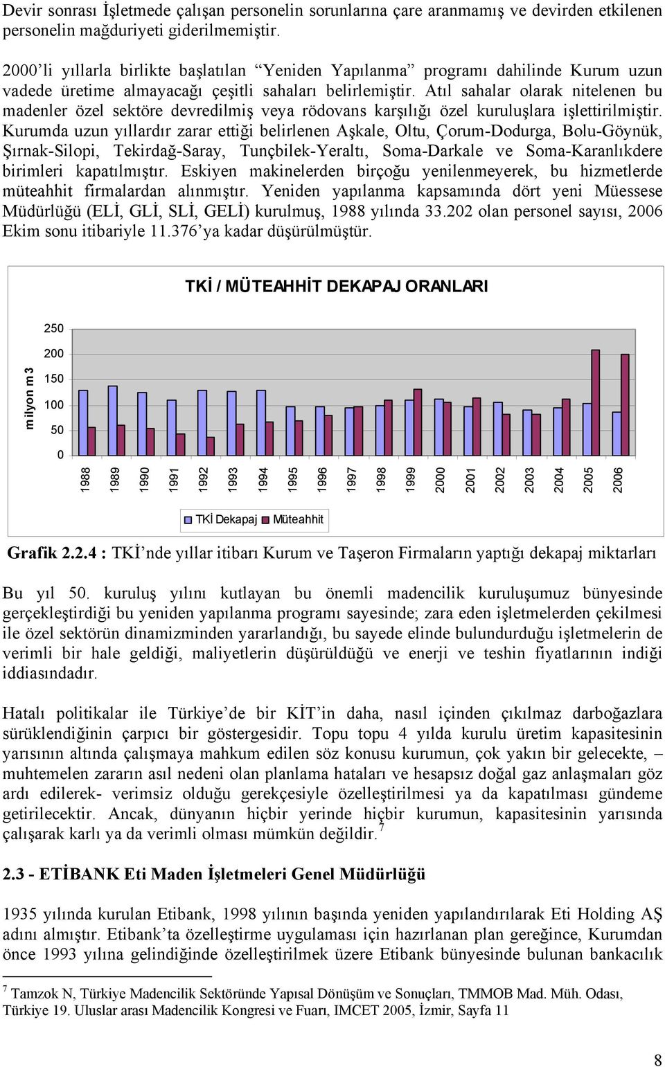 Atıl sahalar olarak nitelenen bu madenler özel sektöre devredilmiş veya rödovans karşılığı özel kuruluşlara işlettirilmiştir.