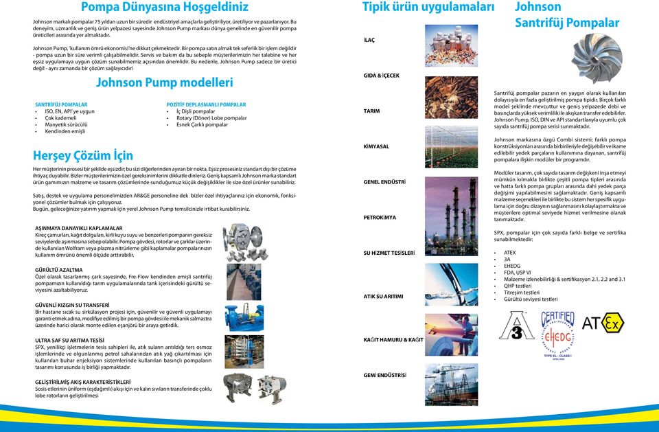 Johnson Pump, kullanım ömrü ekonomisi ne dikkat çekmektedir. Bir pompa satın almak tek seferlik bir işlem değildir - pompa uzun bir süre verimli çalışabilmelidir.