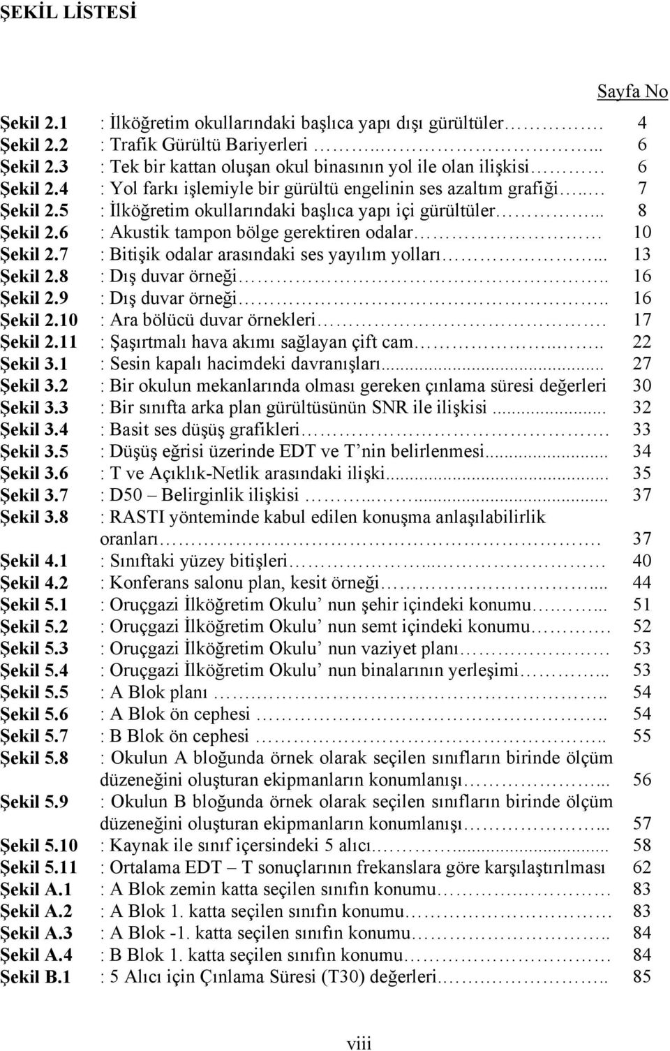 1 : İlköğretim okullarındaki başlıca yapı dışı gürültüler. : Trafik Gürültü Bariyerleri.