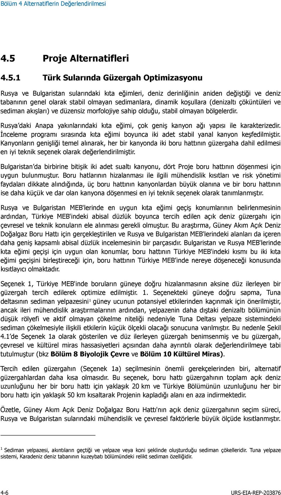 1 Türk Sularında Güzergah Optimizasyonu Rusya ve Bulgaristan sularındaki kıta eğimleri, deniz derinliğinin aniden değiştiği ve deniz tabanının genel olarak stabil olmayan sedimanlara, dinamik