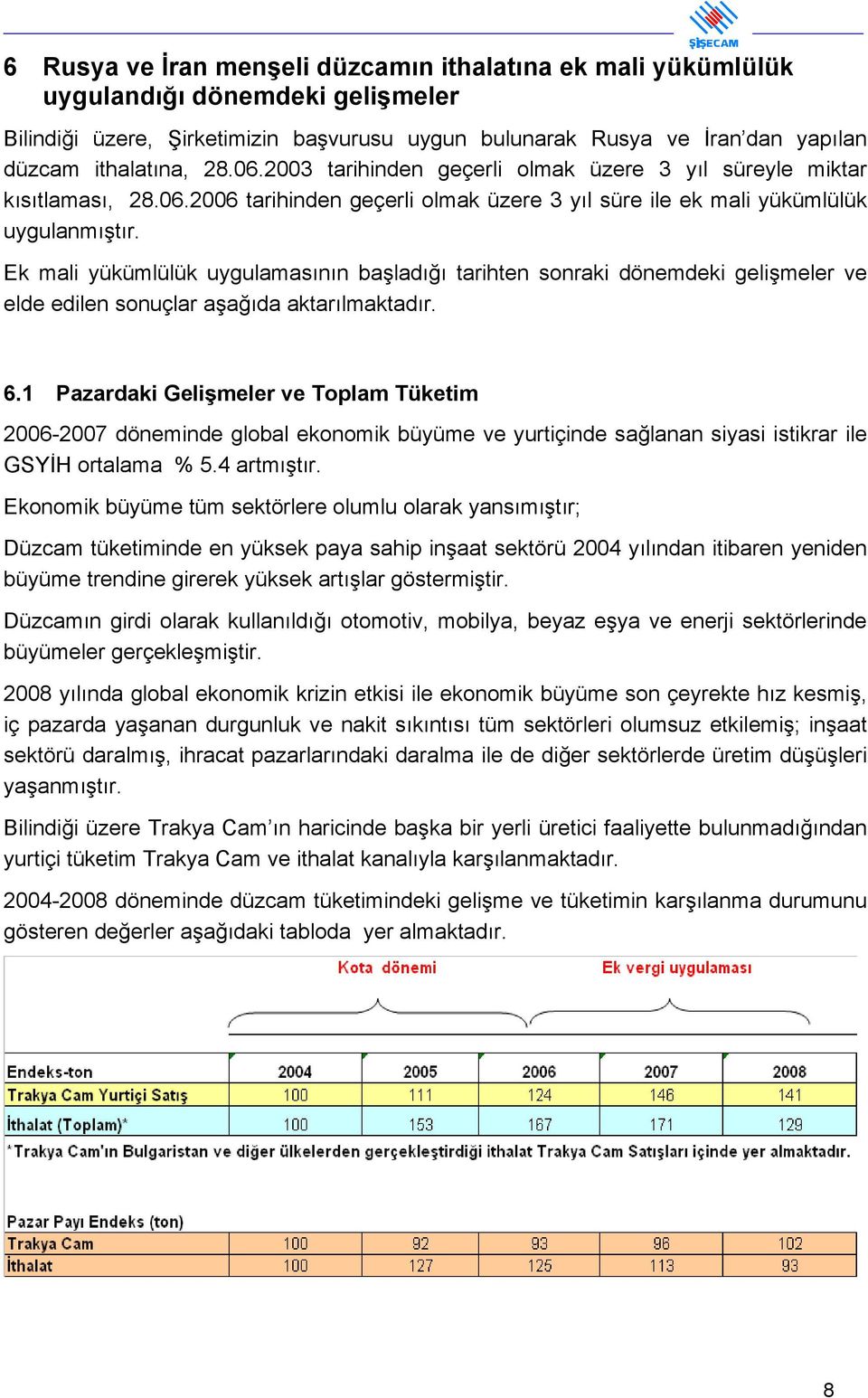 Ek mali yükümlülük uygulamasının başladığı tarihten sonraki dönemdeki gelişmeler ve elde edilen sonuçlar aşağıda aktarılmaktadır. 6.