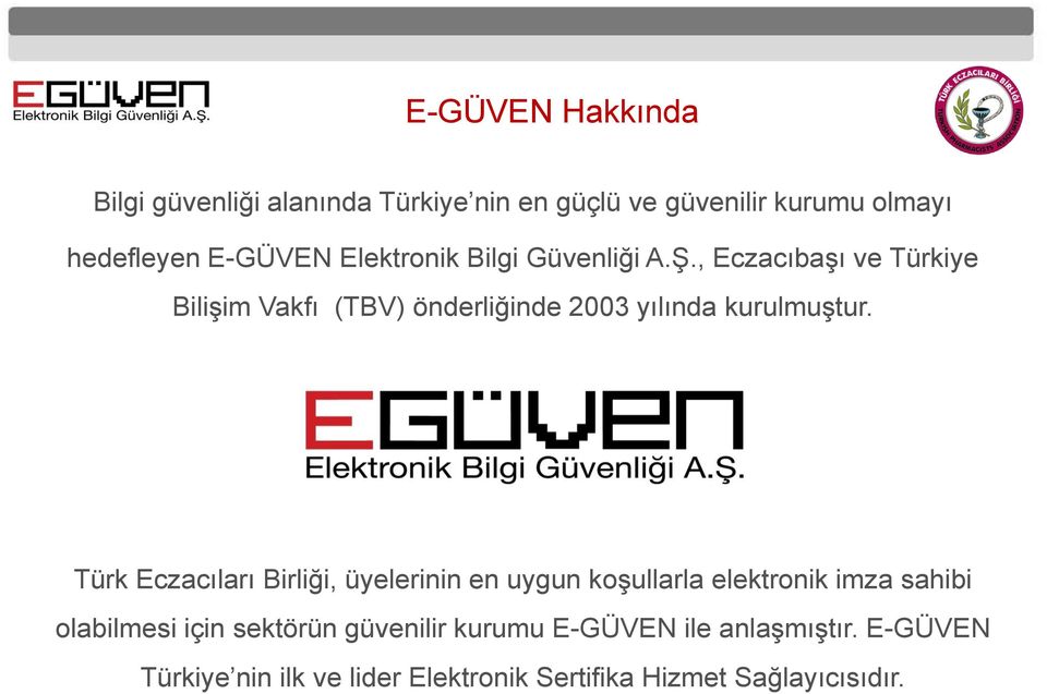 , Eczacıbaşı ve Türkiye Bilişim Vakfı (TBV) önderliğinde 2003 yılında kurulmuştur.
