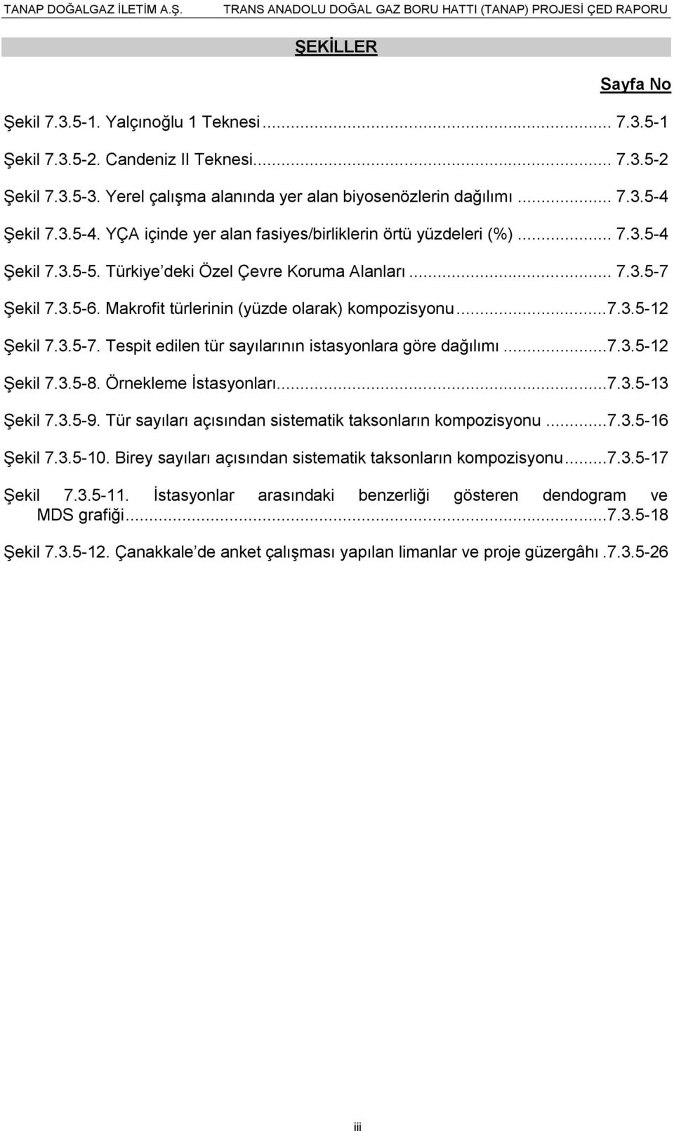 Makrofit türlerinin (yüzde olarak) kompozisyonu...7.3.5-12 Şekil 7.3.5-7. Tespit edilen tür sayılarının istasyonlara göre dağılımı...7.3.5-12 Şekil 7.3.5-8. Örnekleme İstasyonları...7.3.5-13 Şekil 7.