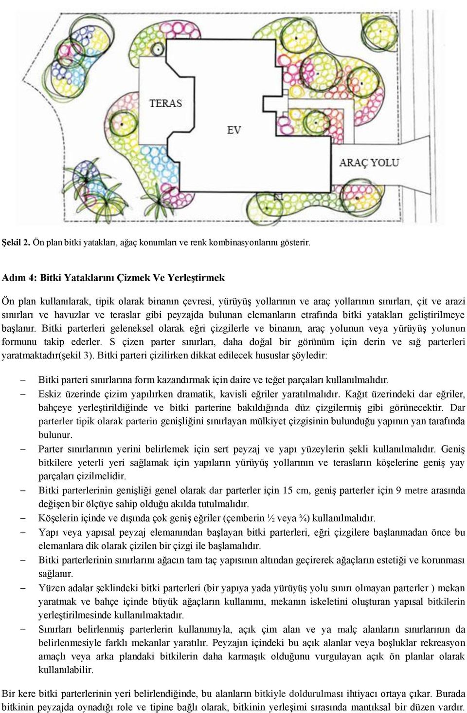 gibi peyzajda bulunan elemanların etrafında bitki yatakları geliştirilmeye başlanır.