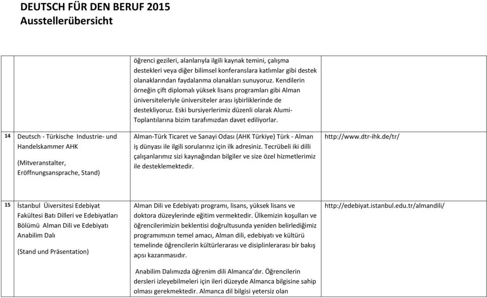 Eski bursiyerlerimiz düzenli olarak Alumi Toplantılarına bizim tarafımızdan davet ediliyorlar.