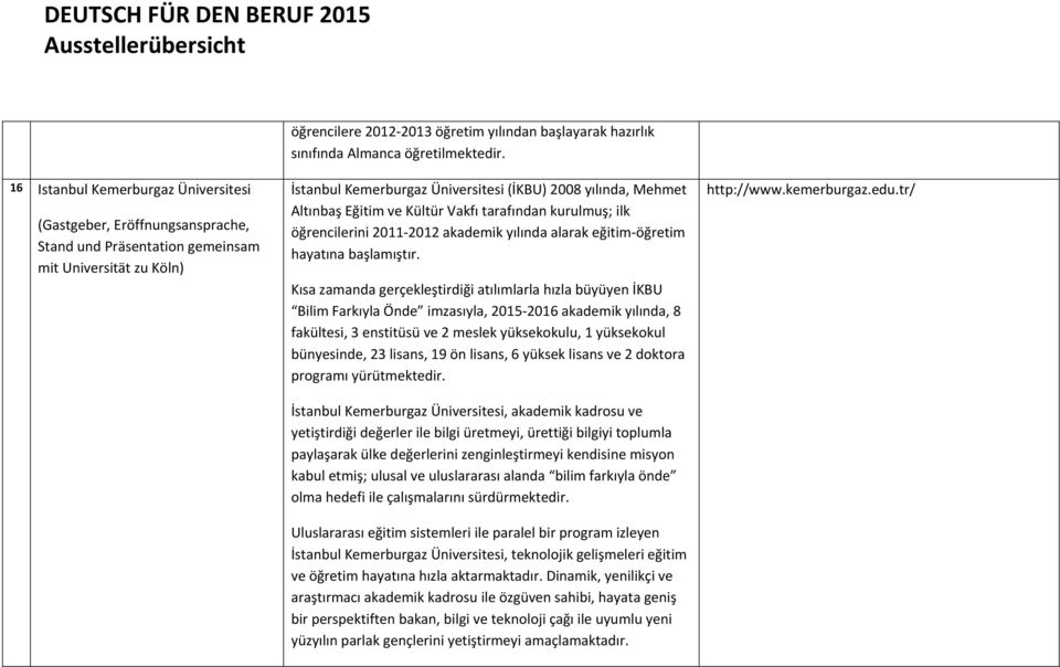 Eğitim ve Kültür Vakfı tarafından kurulmuş; ilk öğrencilerini 2011 2012 akademik yılında alarak eğitim öğretim hayatına başlamıştır.