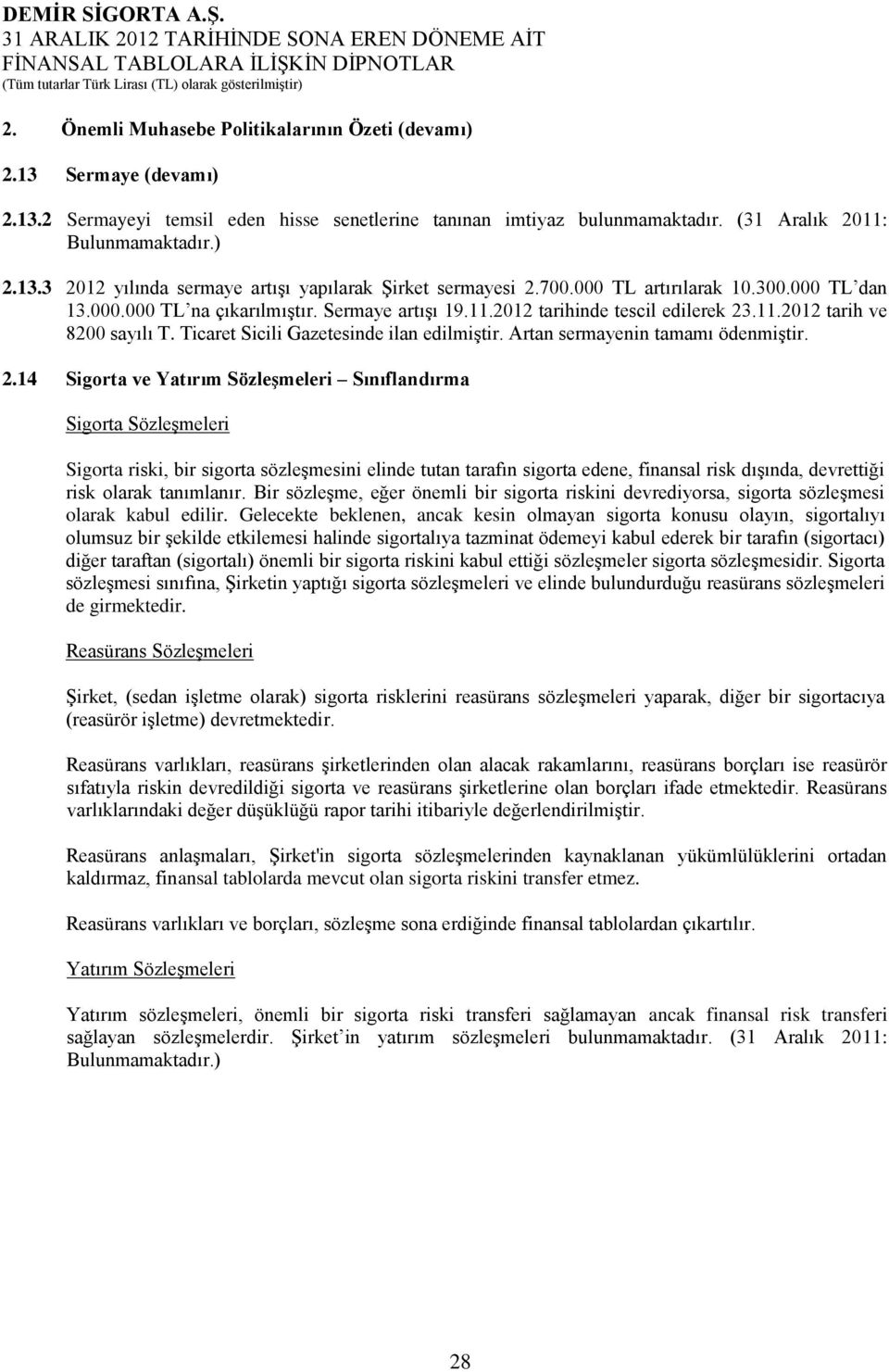 Ticaret Sicili Gazetesinde ilan edilmiştir. Artan sermayenin tamamı ödenmiştir. 2.