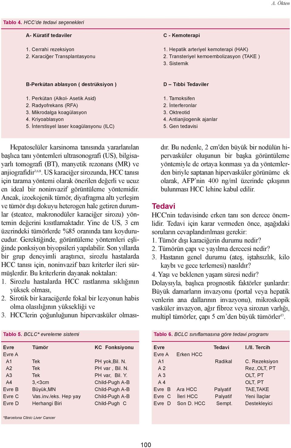 Mikrodalga koagülasyon 3. Oktreotid 4. Kriyoablasyon 4. Antianjiogenik ajanlar 5. Ýnterstisyel laser koagülasyonu (ILC) 5.