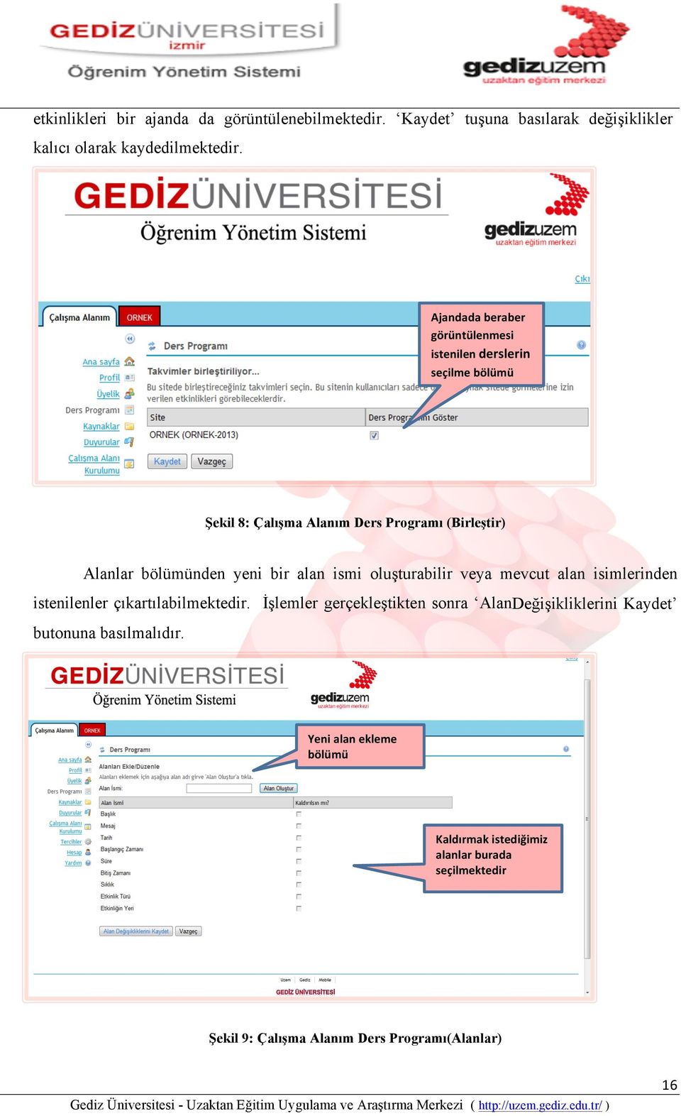 bir alan ismi oluşturabilir veya mevcut alan isimlerinden istenilenler çıkartılabilmektedir.