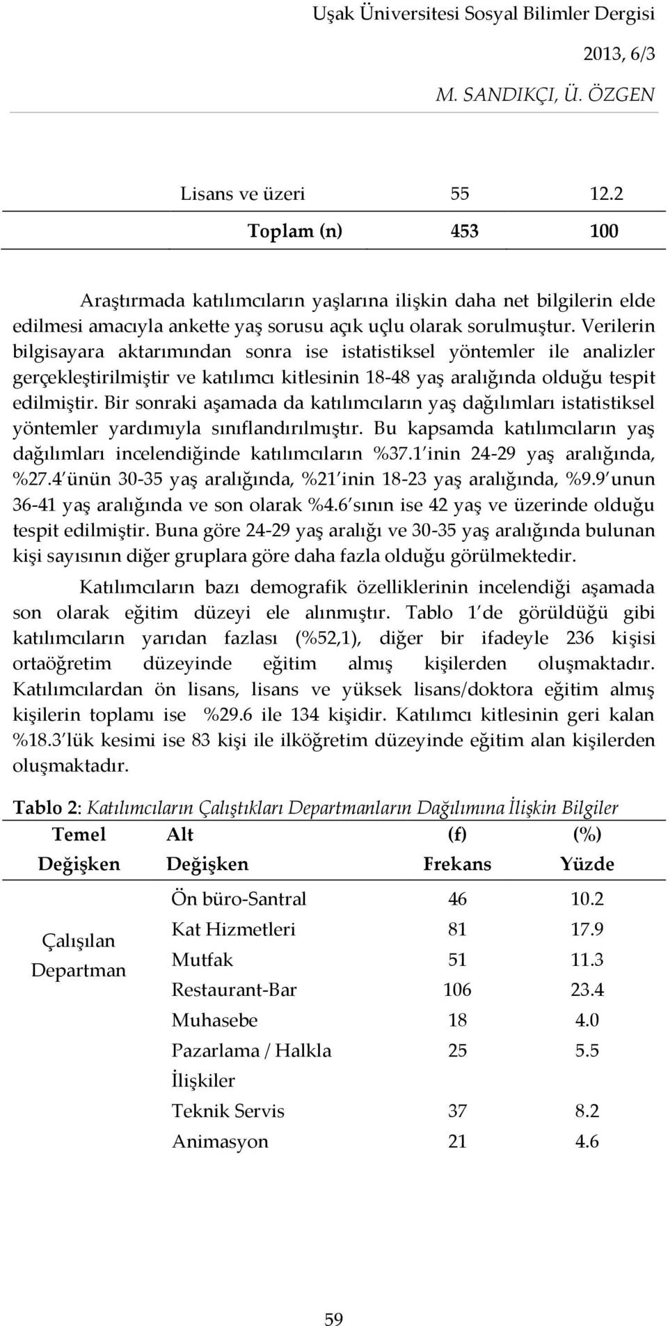 Bir sonraki aşamada da katılımcıların yaş dağılımları istatistiksel yöntemler yardımıyla sınıflandırılmıştır. Bu kapsamda katılımcıların yaş dağılımları incelendiğinde katılımcıların %37.