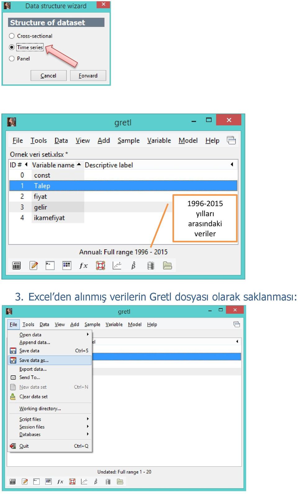 Excel den alınmış