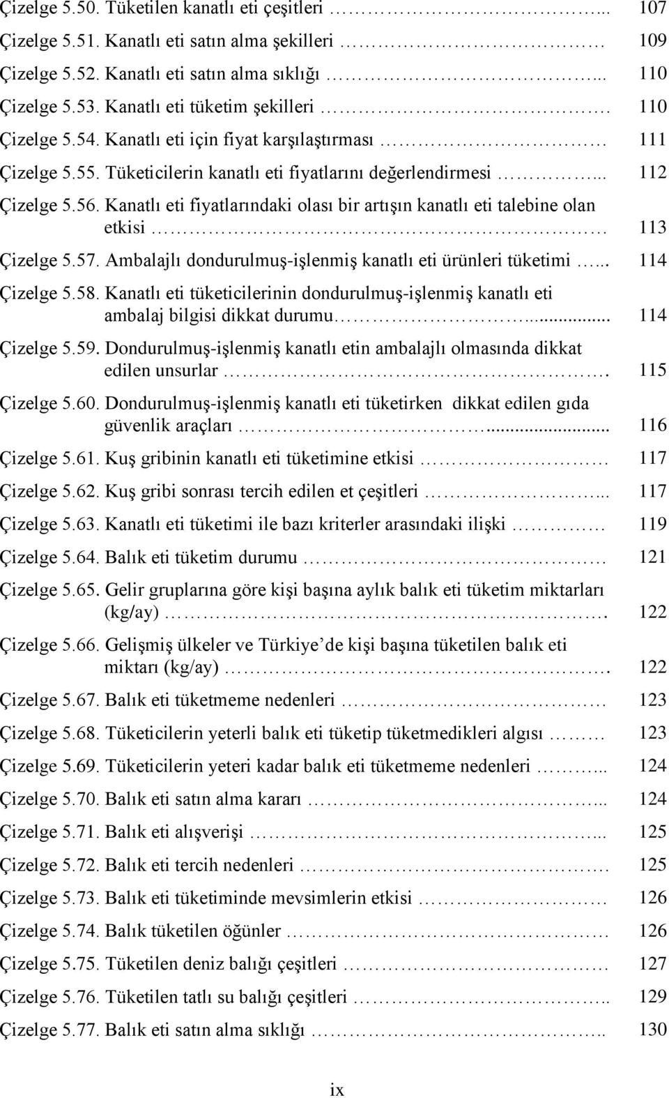 Kanatlı eti fiyatlarındaki olası bir artışın kanatlı eti talebine olan etkisi 113 Çizelge 5.57. Ambalajlı dondurulmuş-işlenmiş kanatlı eti ürünleri tüketimi... 114 Çizelge 5.58.