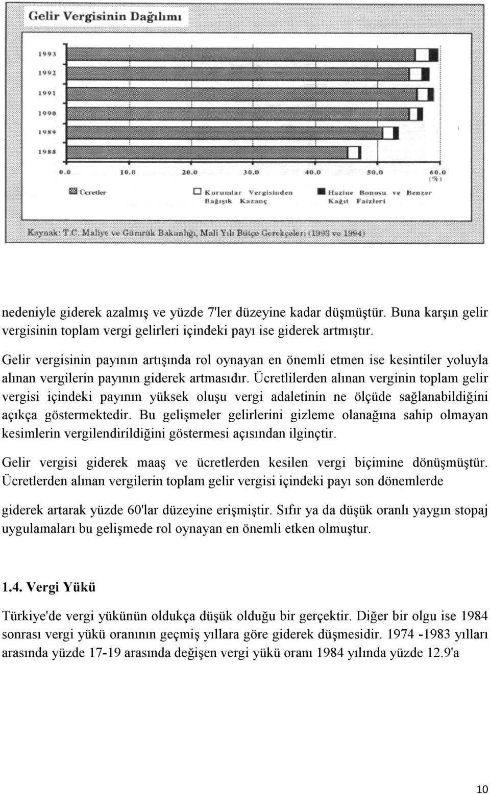 Ücretlilerden alınan verginin toplam gelir vergisi içindeki payının yüksek oluşu vergi adaletinin ne ölçüde sağlanabildiğini açıkça göstermektedir.