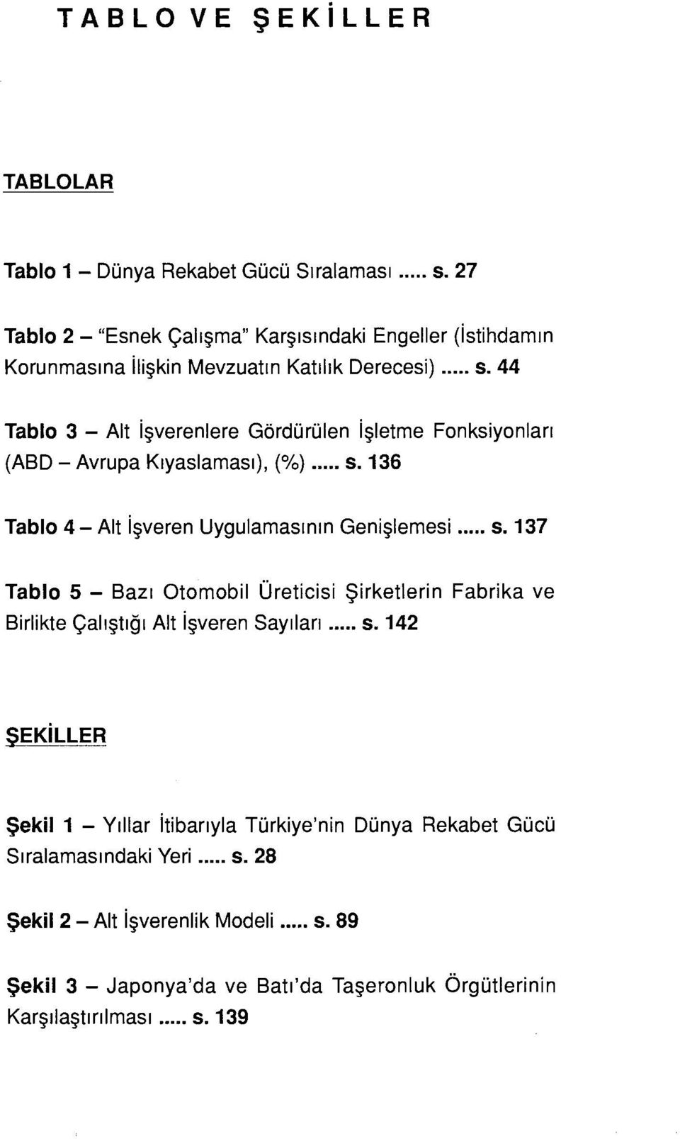 44 Tablo 3 - Alt İşverenlere Gördürülen İşletme Fonksiyonları (ABD - Avrupa Kıyaslaması), (%) s. 136 Tablo 4- Alt İşveren Uygulamasının Genişlemesi s.