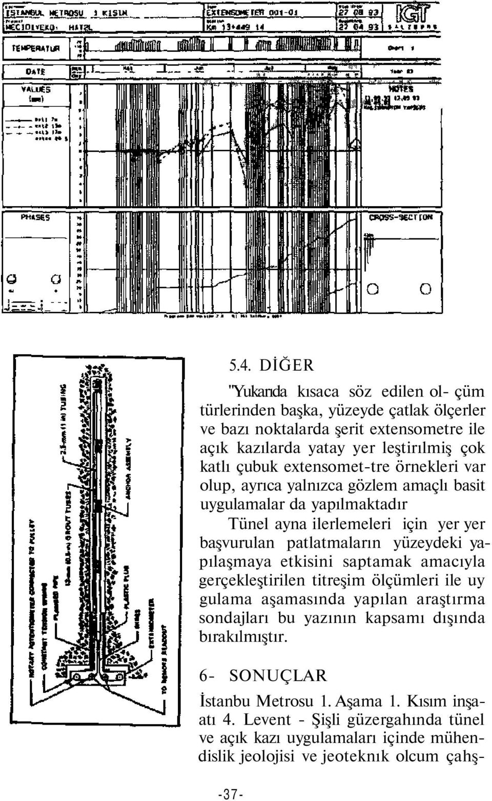 yüzeydeki yapılaşmaya etkisini saptamak amacıyla gerçekleştirilen titreşim ölçümleri ile uy gulama aşamasında yapılan araştırma sondajları bu yazının kapsamı dışında