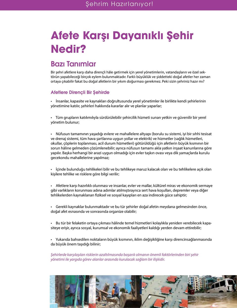 sector can ve undertake özel sektörün a yapabileceği city more resilient. birçok eylem Natural bulunmaktadır.