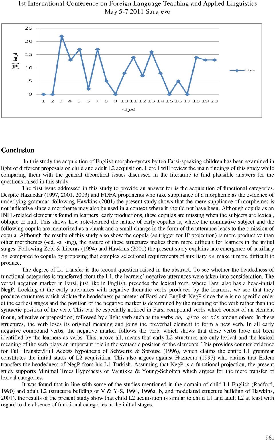 study. The first issue addressed in this study to provide an answer for is the acquisition of functional categories.