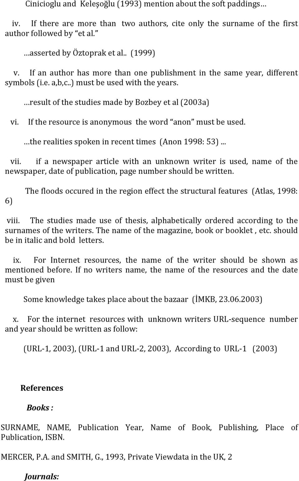 If the resource is anonymous the word anon must be used. the realities spoken in recent times (Anon 1998: 53)... vii.