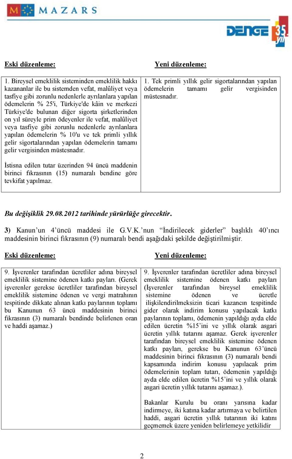 Türkiye'de bulunan diğer sigorta şirketlerinden on yıl süreyle prim ödeyenler ile vefat, malûliyet veya tasfiye gibi zorunlu nedenlerle ayrılanlara yapılan ödemelerin % 10'u ve tek primli yıllık