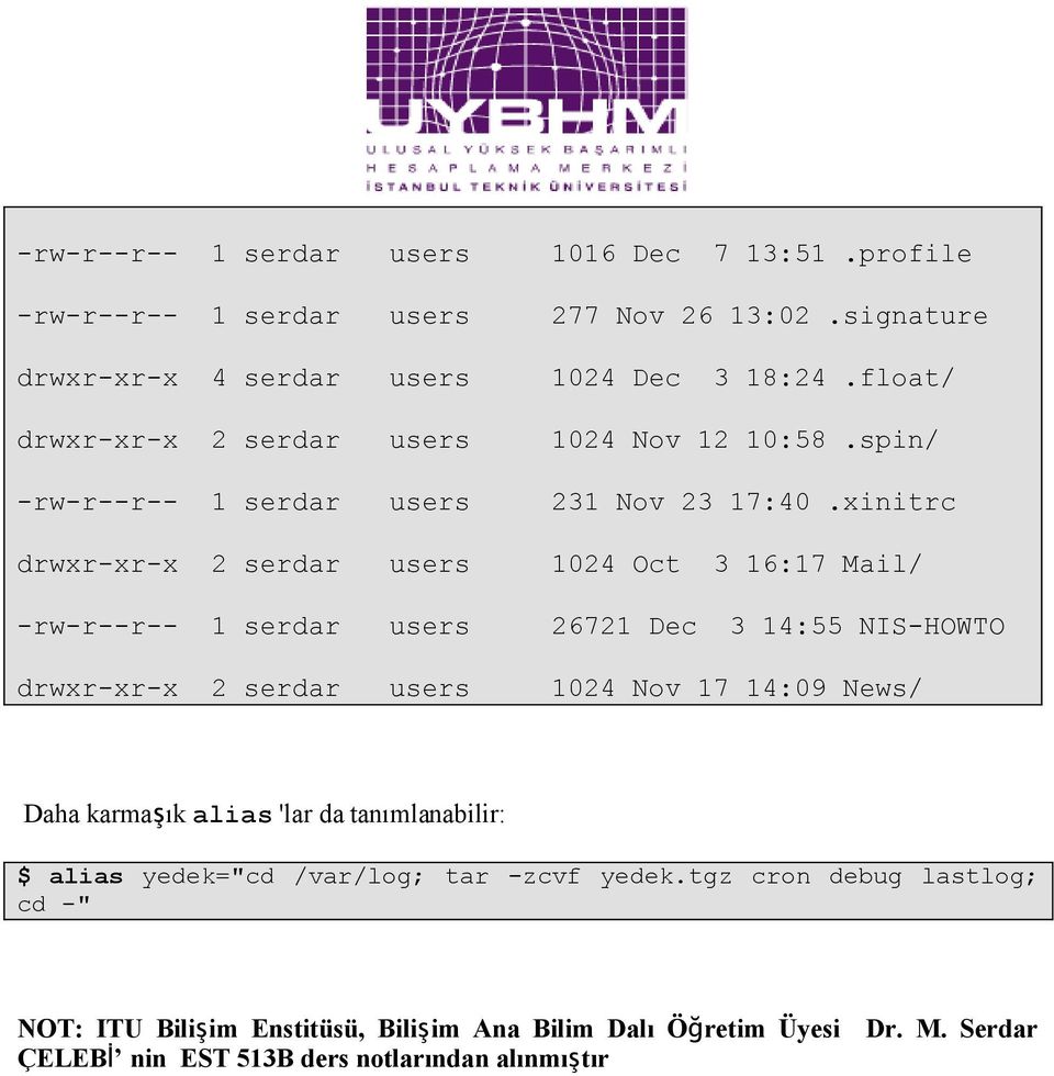 xinitrc drwxr-xr-x 2 serdar users 1024 Oct 3 16:17 Mail/ -rw-r--r-- 1 serdar users 26721 Dec 3 14:55 NIS-HOWTO drwxr-xr-x 2 serdar users 1024 Nov 17 14:09 News/