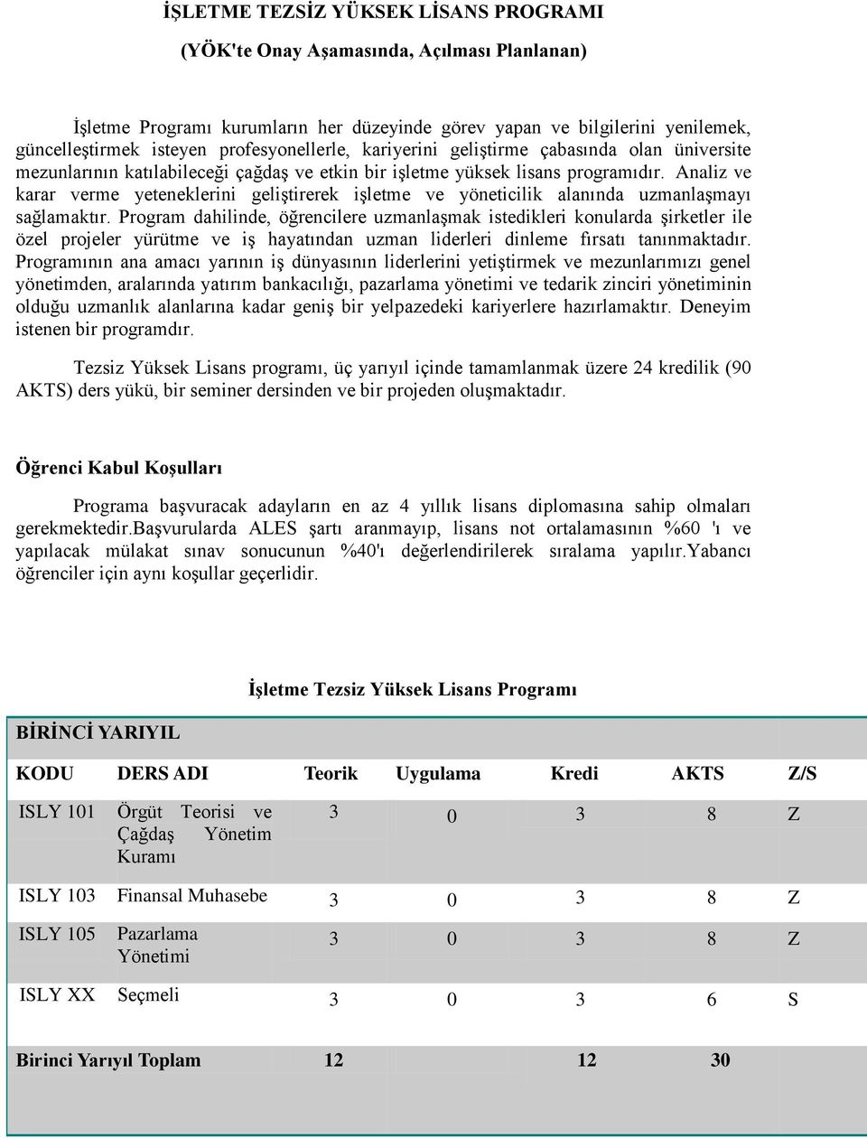 Analiz ve karar verme yeteneklerini geliştirerek işletme ve yöneticilik alanında uzmanlaşmayı sağlamaktır.