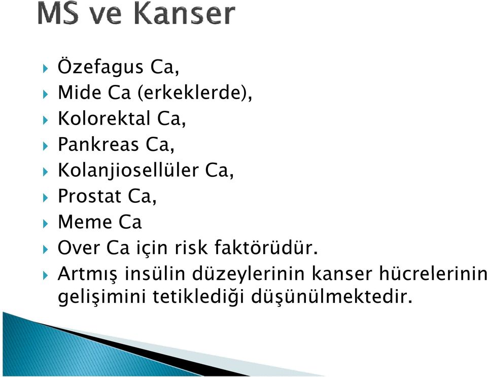 Over Ca için risk faktörüdür.