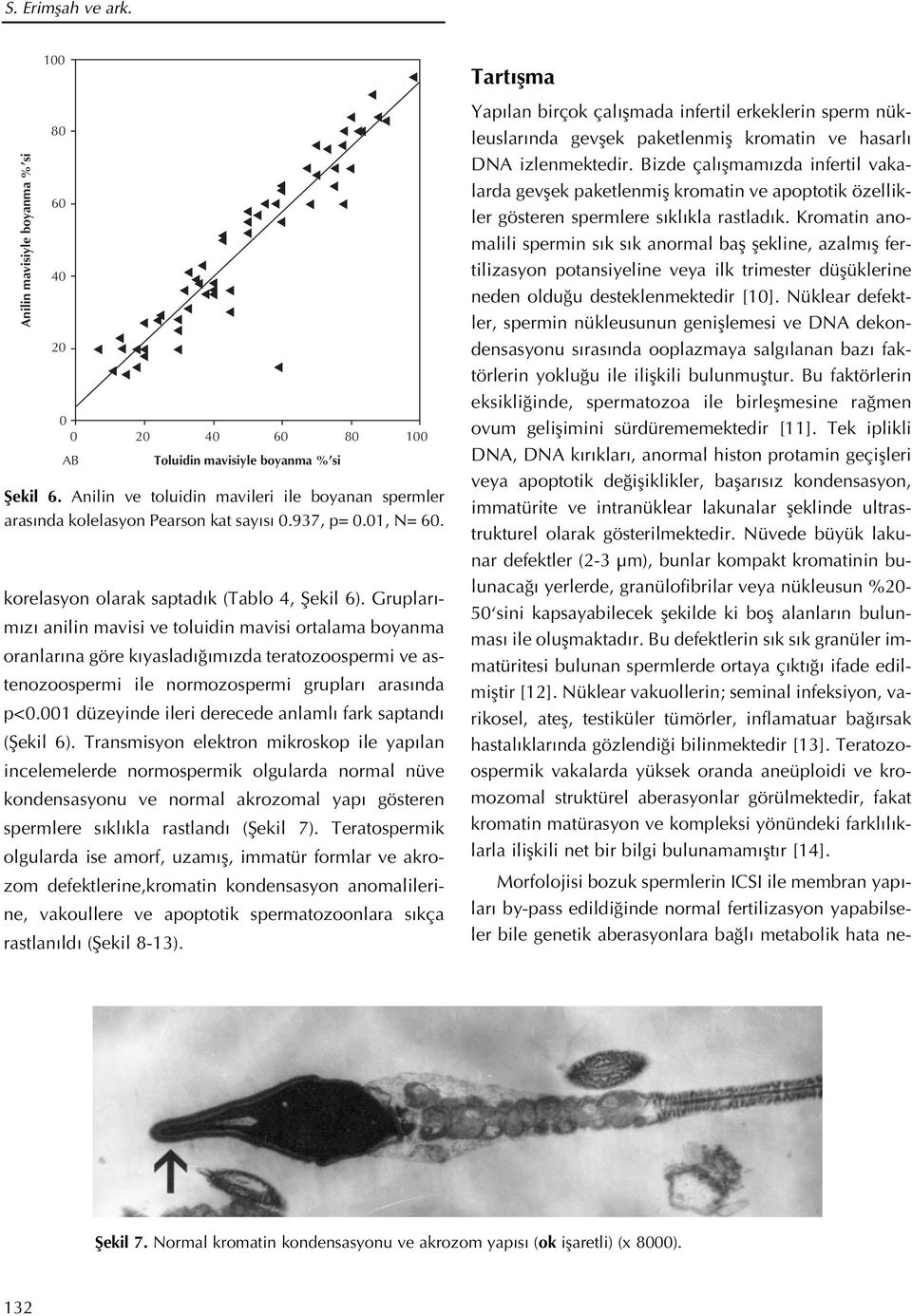 Gruplar - m z anilin mavisi ve toluidin mavisi ortalama boyanma oranlar na göre k yaslad m zda teratozoospermi ve astenozoospermi ile normozospermi gruplar aras nda p<0.