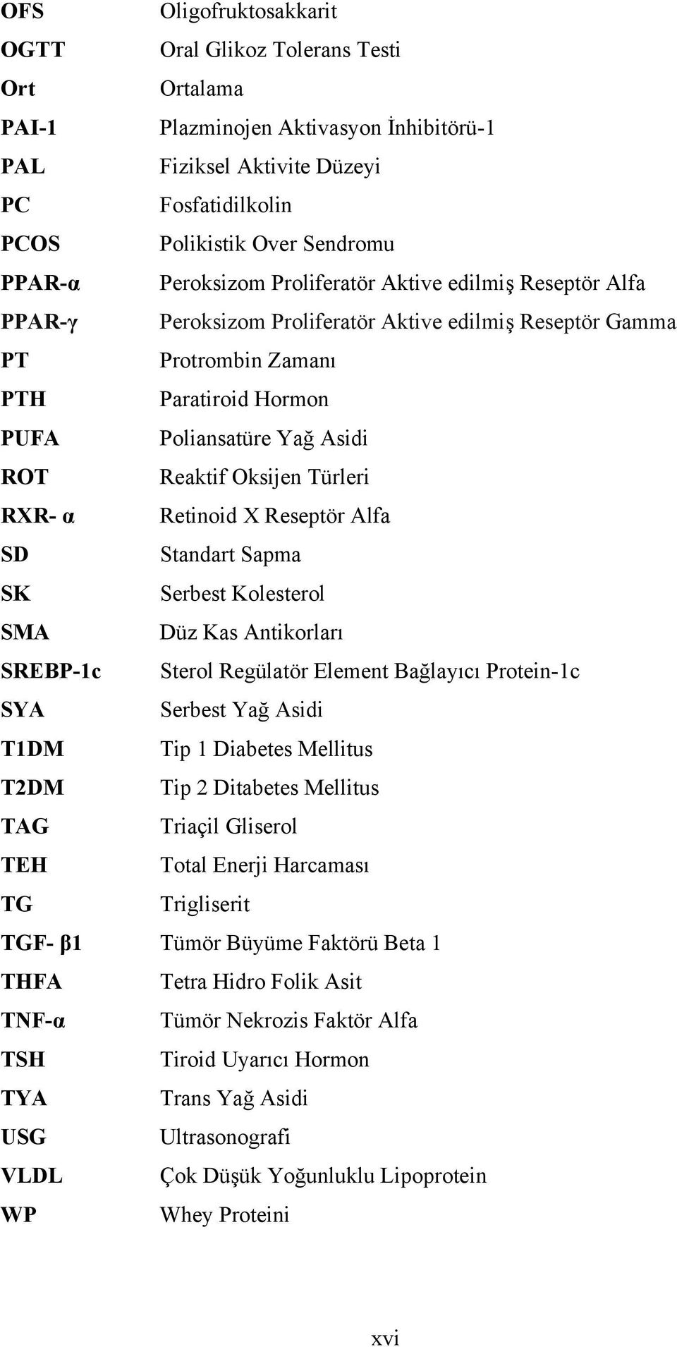 Oksijen Türleri RXR- α Retinoid X Reseptör Alfa SD Standart Sapma SK Serbest Kolesterol SMA Düz Kas Antikorları SREBP-1c Sterol Regülatör Element Bağlayıcı Protein-1c SYA Serbest Yağ Asidi T1DM Tip 1