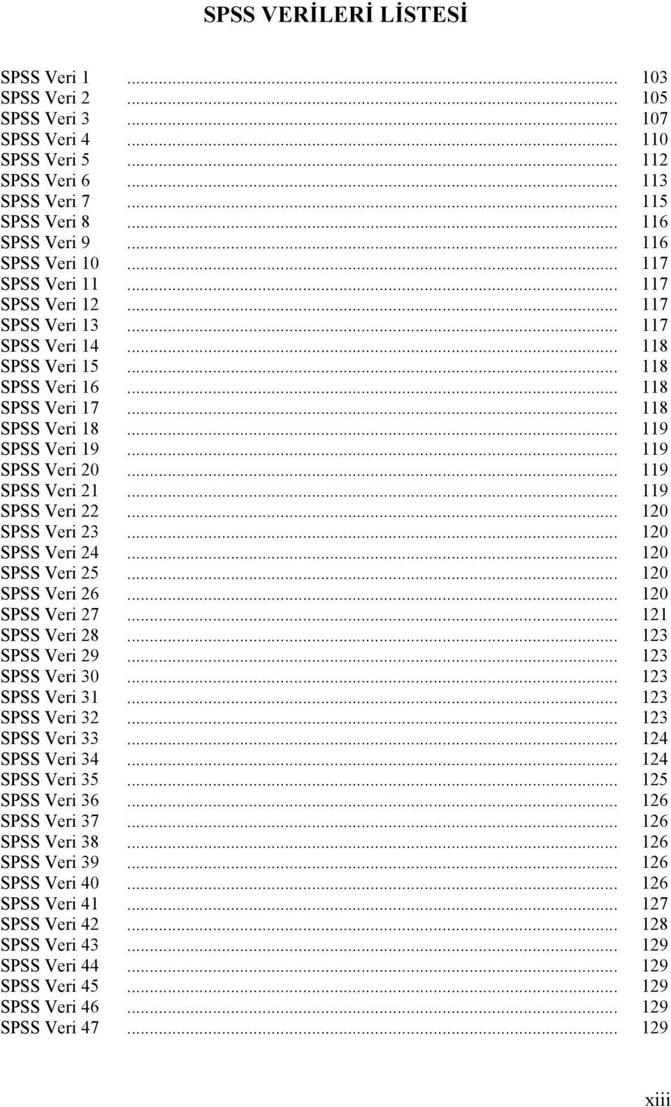 .. 119 SPSS Veri 20... 119 SPSS Veri 21... 119 SPSS Veri 22... 120 SPSS Veri 23... 120 SPSS Veri 24... 120 SPSS Veri 25... 120 SPSS Veri 26... 120 SPSS Veri 27... 121 SPSS Veri 28... 123 SPSS Veri 29.