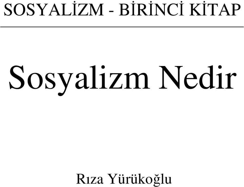 Sosyalizm