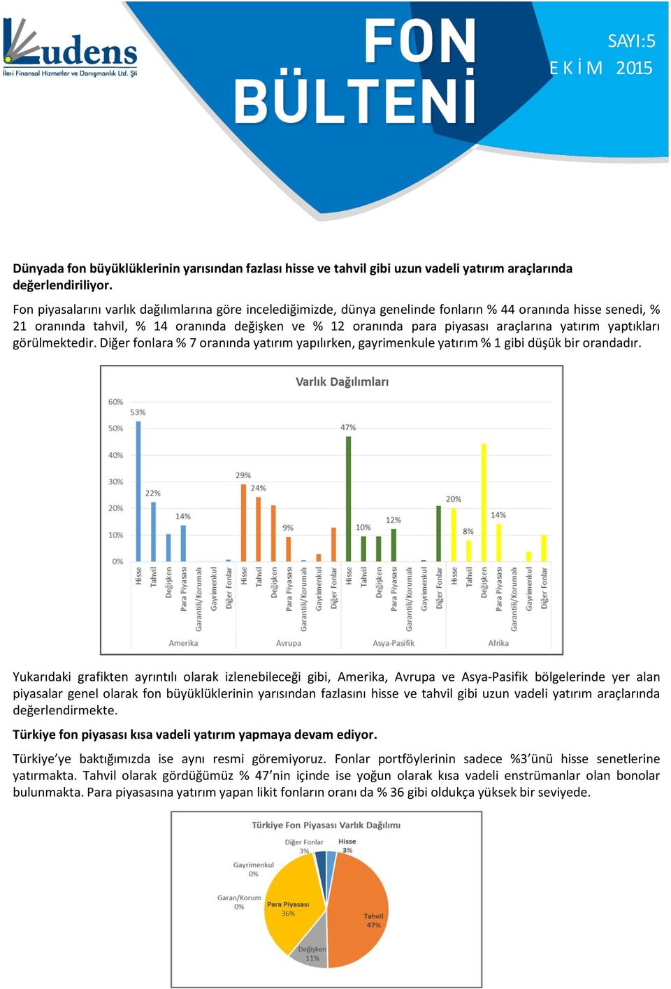 yatırım yaptıkları görülmektedir. Diğer fonlara % 7 oranında yatırım yapılırken, gayrimenkule yatırım % 1 gibi düşük bir orandadır.